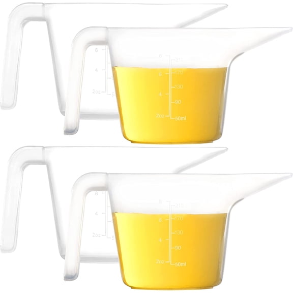 Youngever 4 Pack Plastic Measuring Cups, Clear Measuring Cups (1 Cup Capacity)