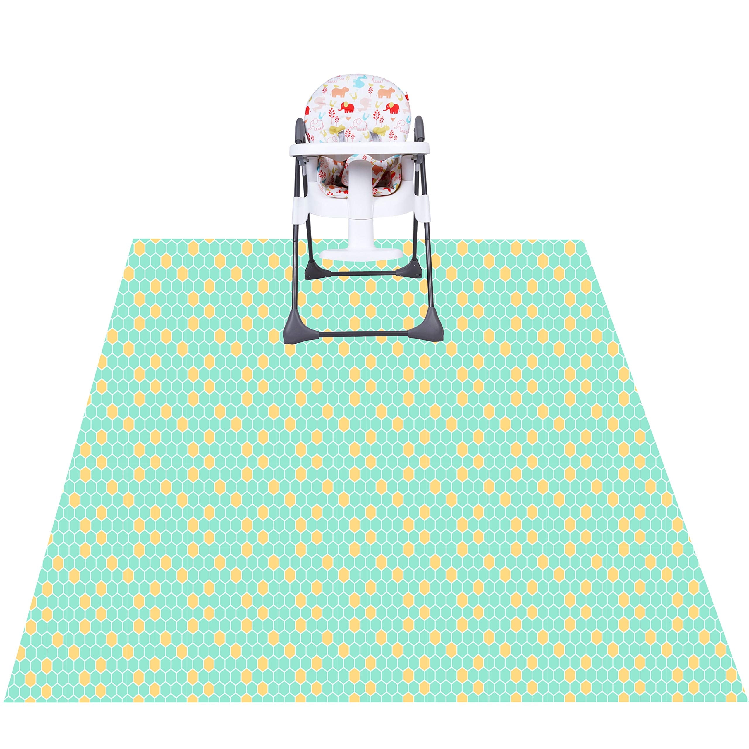 Youngever 53 inch x 53 inch Splat Mat for Under High Chair, Washable