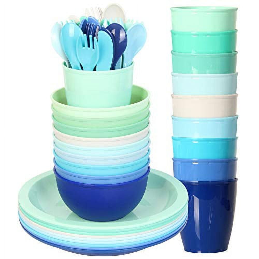 Youngever 9 Sets 16 Ounce Plastic Cups with Lids and Straws