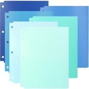 Youngever 6 Pack Heavy Duty Plastic Two Pocket Folders, Binder Dividers with Pocket, 3 Hole Punch Folder with Notches, Binder Folders