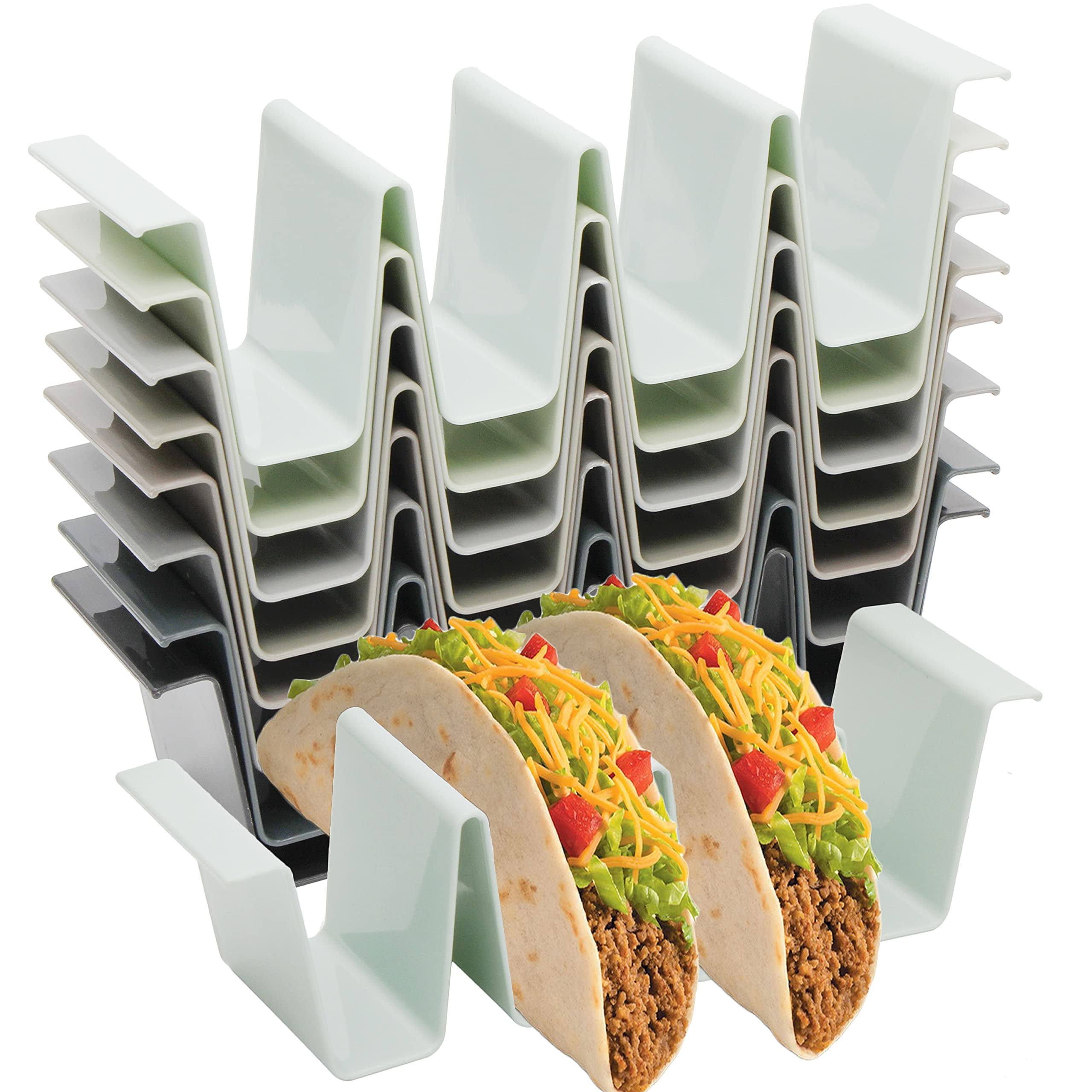 Taco Shell Microwave Rack Youngever 8 Pack Plastic Taco Holder Stand, Dishwasher Top Rack Safe ...