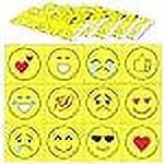 Youngever 80 Disposable Placemats Table Topper Extra Sticky (4 Sides)-Adhesive Peel and Stick Strip Disposable Mats for Kids Toddlers Baby Children, 18 Inch x 12 Inch Kids Safe (Emoji)