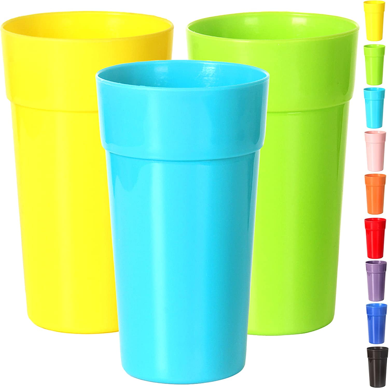 Youngever 8 Ounce Kids Cups, 9 Pack Plastic Tumblers, 8 Ounce Kids