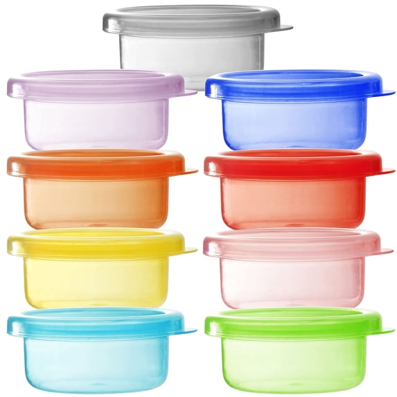 Youngever 9 Pack Snack Containers, Meal Prep Containers, Sauce Containers, Small Food Storage Containers with Lids, Condiment Cups Containers with Lids, Dressing Container (2 Ounce)