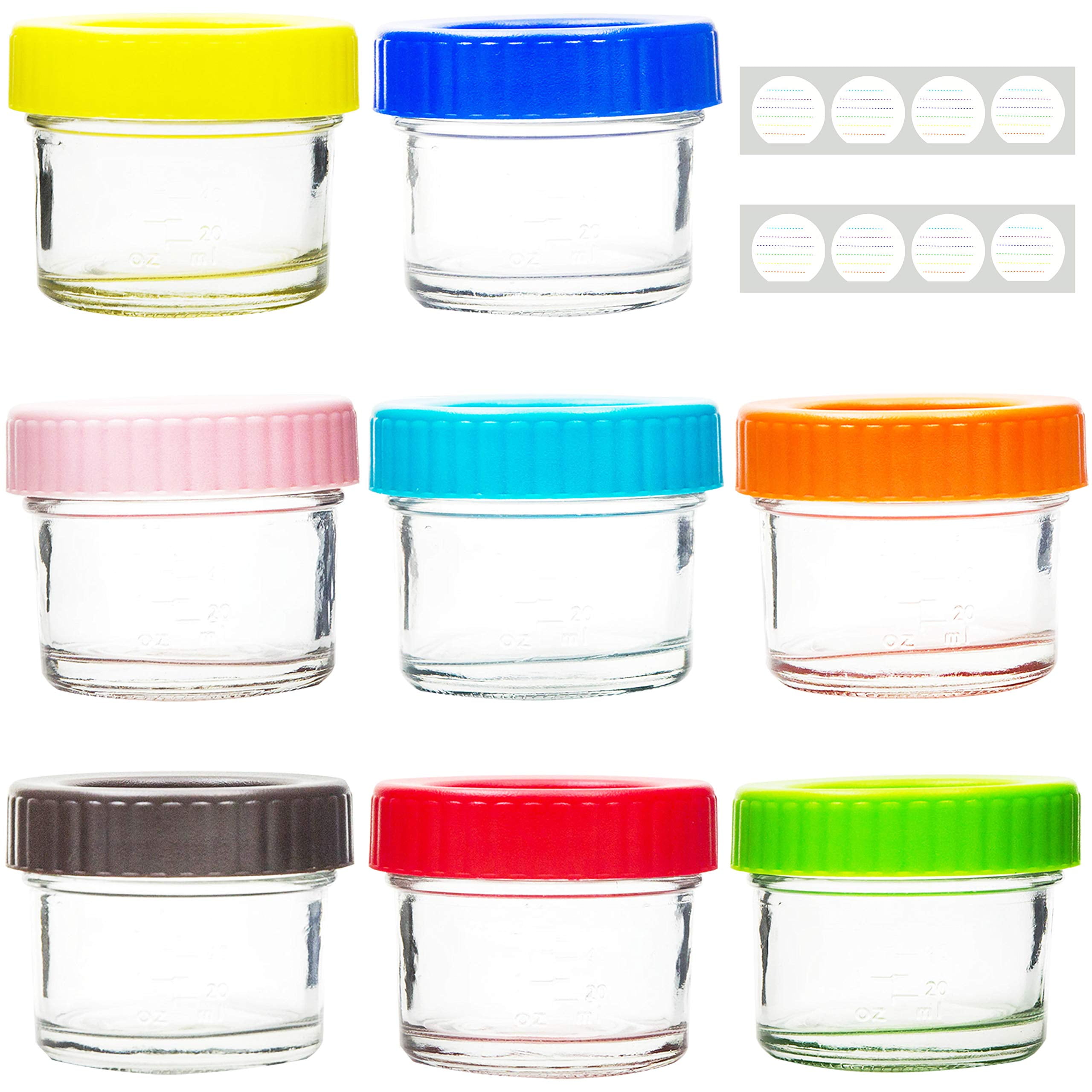 Youngever Glass Baby Food Storage, 4 Ounce Stackable Baby Food Glass ...