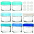 thumbnail image 1 of Youngever Glass Baby Food Storage, 4 Ounce Stackable Baby Food Glass Containers with Airtight Lids, Glass Jars with Lids, 8 Coastal Colors (8 Pack), 1 of 5