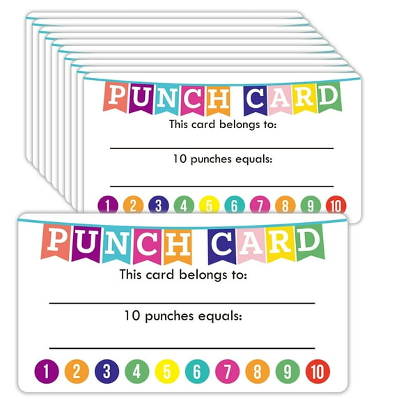 Youngever Punch Cards 210 Pack, Incentive Loyalty Reward Card for Classroom, Business, Kids, Students, Teachers 3.5 inch x 2 inch