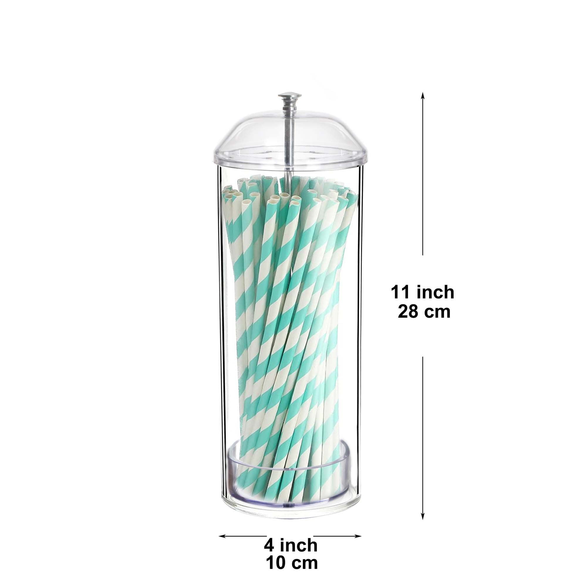 Youngever Straw Dispenser, Plastic Straw Holder with Lid, Drinking