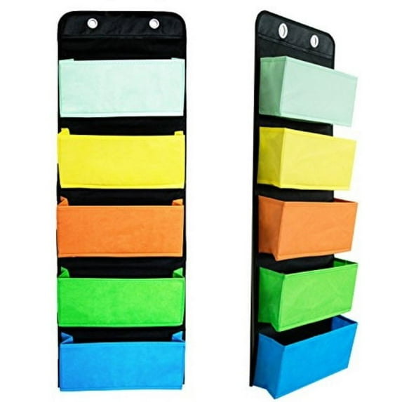 Youngever Wall Organizer Wall Hanging Organizer, 5 Assorted Color Pockets