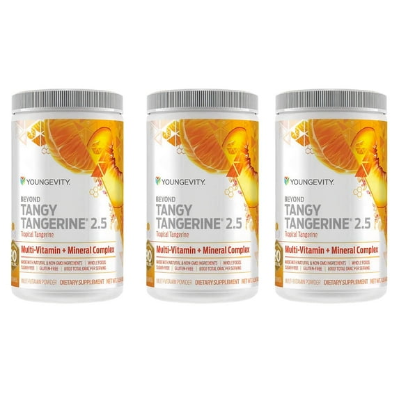 Youngevity Beyond Tangy Tangerine 2.5 Citrus Peach Fusion Multi-Vitamin, 3-pack