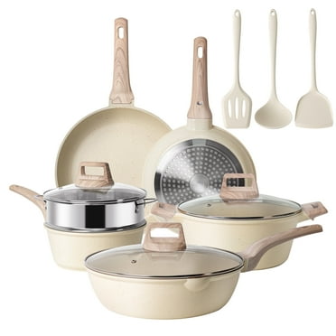 Younghome Nonstick Pots and Pans Set,12 Pcs Induction Kitchen Cookware Cooking Sets,Dishwasher Safe, Ergonomic Handle