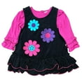 thumbnail image 1 of Youngland Infant & Toddler Girls 2 PC Black & Pink Flower Dress Jumper 18 Mo, 1 of 4