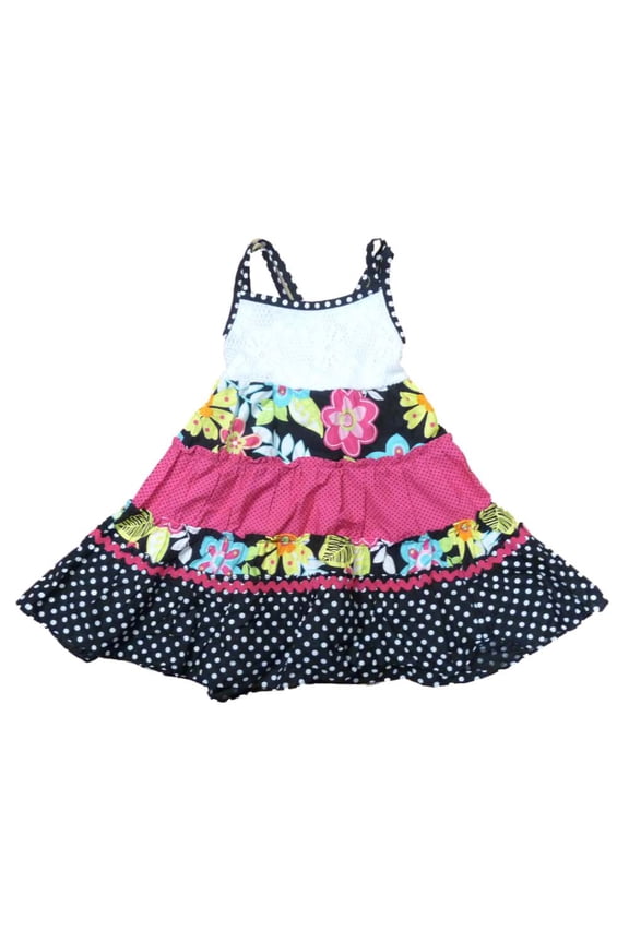 Infant Toddler Girls Black White Polka Dot Ruffled Dress Sun dress 12m