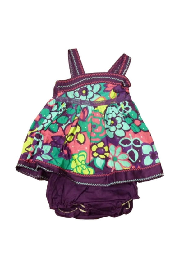 Infant & Toddler Girls Purple Flower Sequin Ruffled Dress Sundress 12m