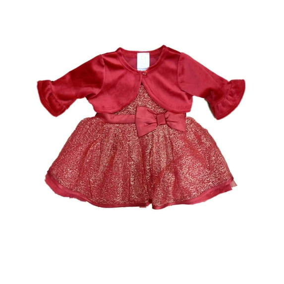 Youngland Infant & Toddler Girls Sparkly Red Holiday Christmas Party Dress 24m