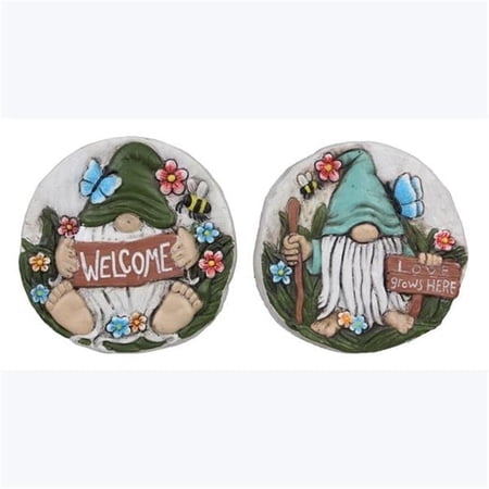 Youngs 10 Cement Gnome Stepping Stone, 2 Assortment