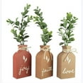 thumbnail image 1 of Youngs 10101 11 in. Wood Tabletop Vase with Artificial Flower Plant, Assorted Style - Set of 3, 1 of 1
