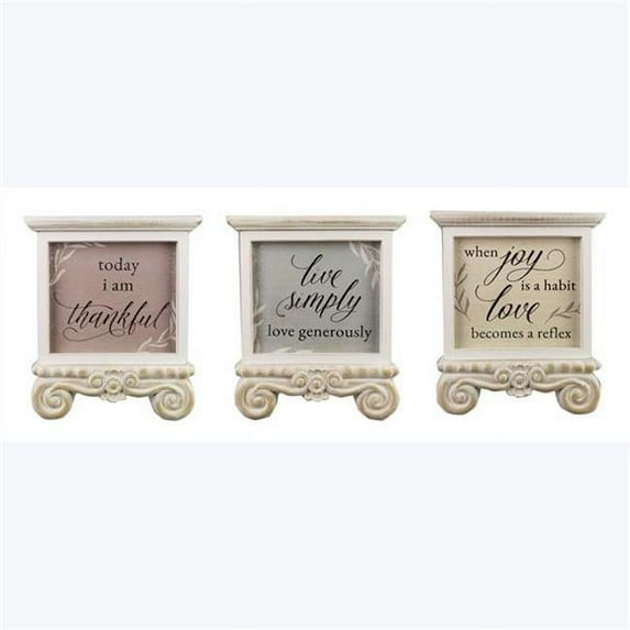 Youngs 10790 Wood Architectural Frame Tabletop Sign, Assorted Color - 3 Piece