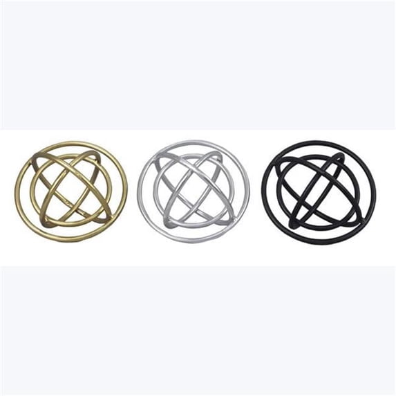 Youngs 12260 Metal Geometric Tabletop Decor, 3 Assorted Color