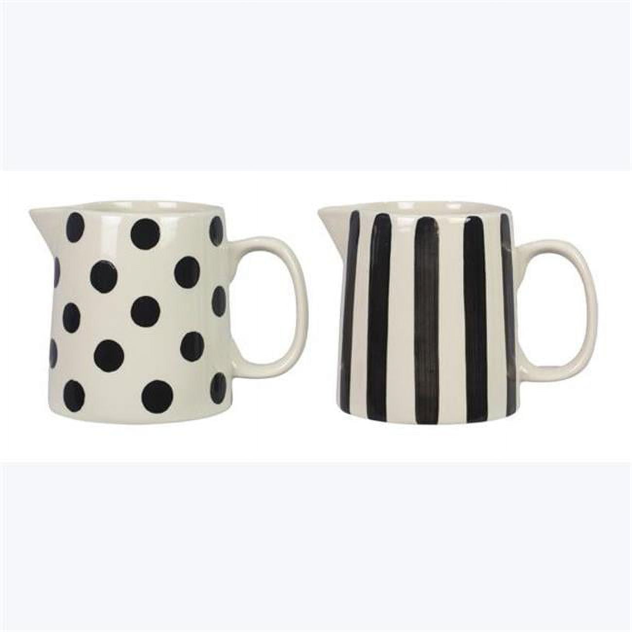 Youngs 12558 11 oz Stoneware Black & White Pitcher - Walmart.com