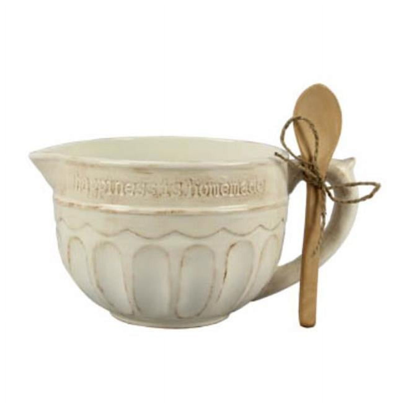 Youngs 17694 Ceramic Mixing Bowl with Spoon