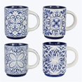 thumbnail image 1 of Youngs 21211 Ceramic Blue & White Talavera Mug, Assorted Color - 4 Piece, 1 of 1