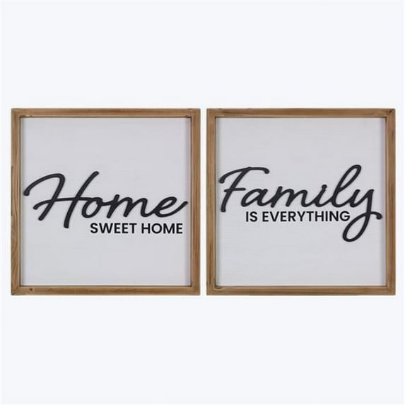 Youngs 21354 Wood Modern Country Wall Sign with 3D Typography, Assorted Color - 2 Piece