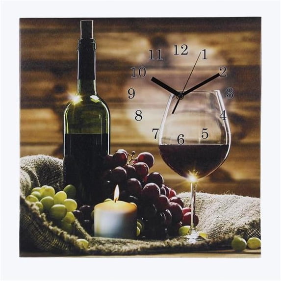 Youngs 21453 Canvas LED Light Up Wine Clock