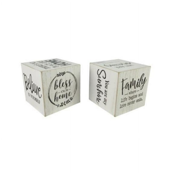 Youngs 29134 Wood Tabletop Block Sign - 2 Assorted