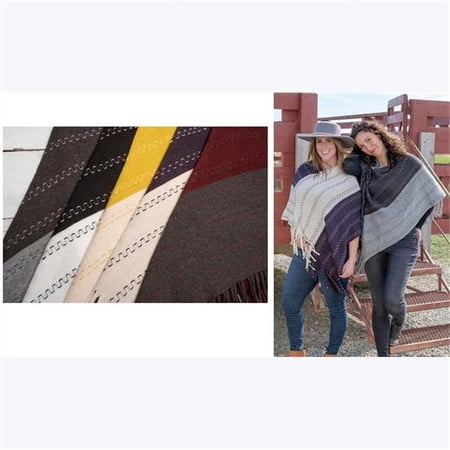 Youngs 42562 Color Block Stitch Poncho, Assorted Color - 5 Piece