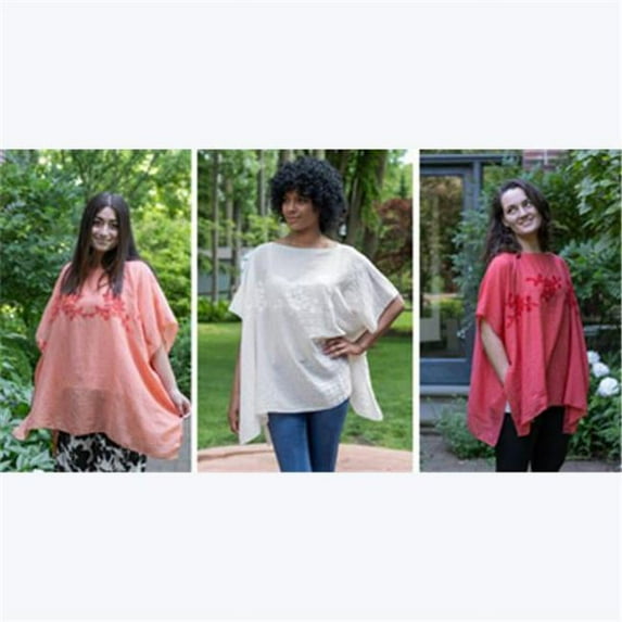 Youngs 43028 Embroidered Poncho Dress, 3 Assorted Color
