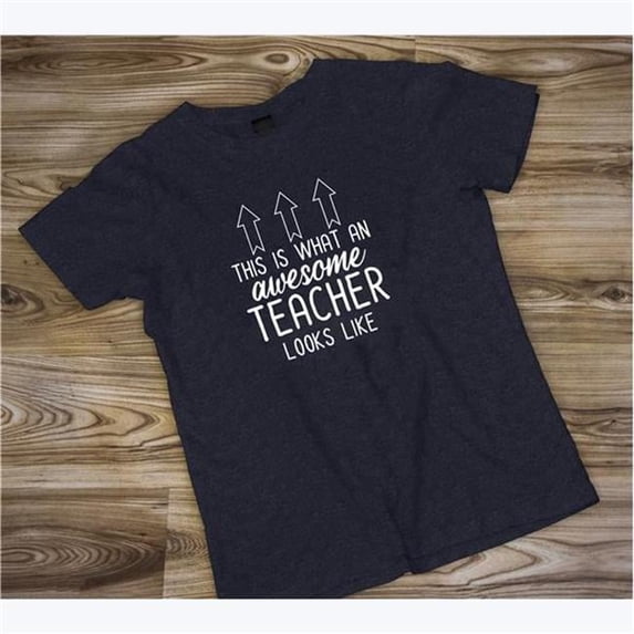 Youngs 52354 Teacher T-Shirt, Heather Navy - 2XL