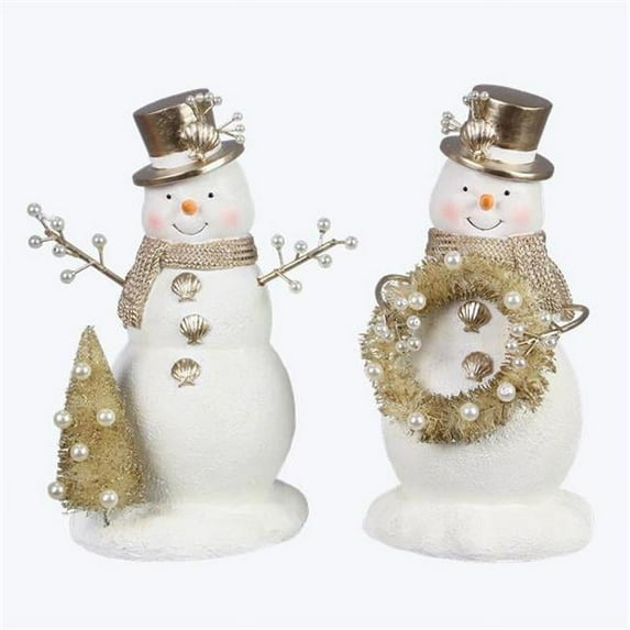 Youngs 61503 Resin Christmas Snowman, Assorted Color - 2 Piece