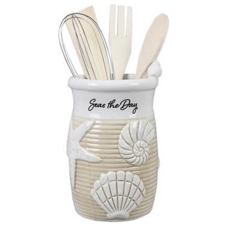 Youngs 61507 Ceramic Beach Boho Shell Design Tool Holder with 4 Tools