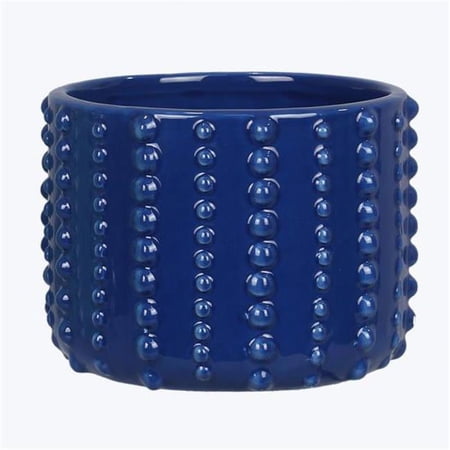 Youngs 61584 Ceramic Beaded Nautical Pot, Blue