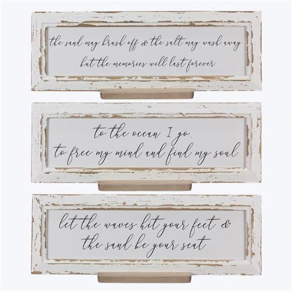 Youngs 61727 Wood Tabletop Sign, Assorted Color - 3 Piece