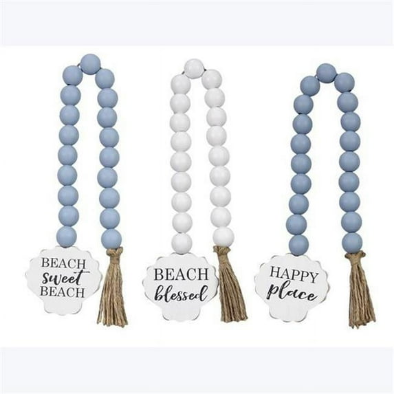 Youngs 62108 Wood & MDF Nautical Beads String with Tag, 3 Assorted Color