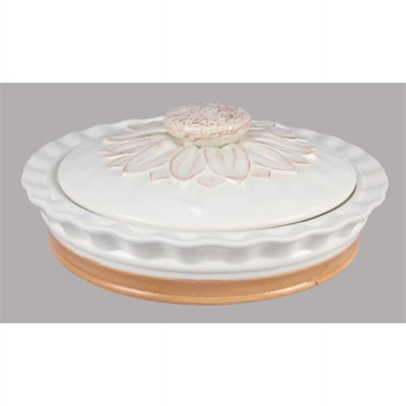 Youngs 80365 Ceramic Pie Plate with Lid