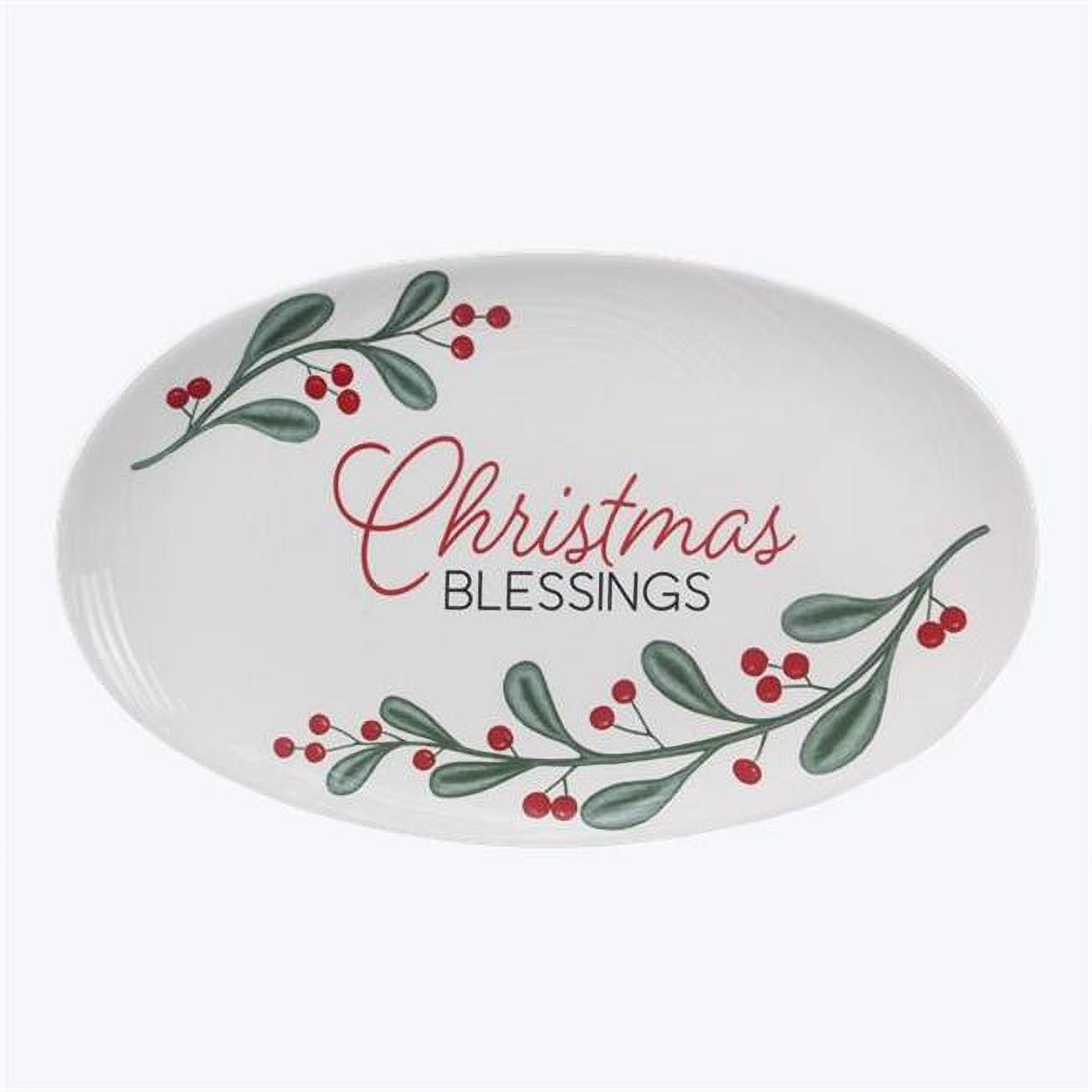 Youngs 91729 Ceramic Christmas Blessings Platter