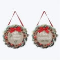 thumbnail image 1 of Youngs 91899 Wood Wreath Christmas Wall Sign, Assorted Color - 2 Piece, 1 of 1