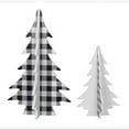 thumbnail image 1 of Youngs 92494 Wood Christmas Tree KD Table Top Decor Plaid Set - 2 Piece, 1 of 1