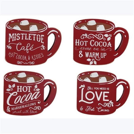 Youngs 92593 Wood Table Top Sign, Assorted Color - 4 Piece