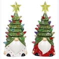 thumbnail image 1 of Youngs 92753 Ceramic Santa with Christmas Tree Hat with LED Light, Assorted Color - 2 Piece, 1 of 1