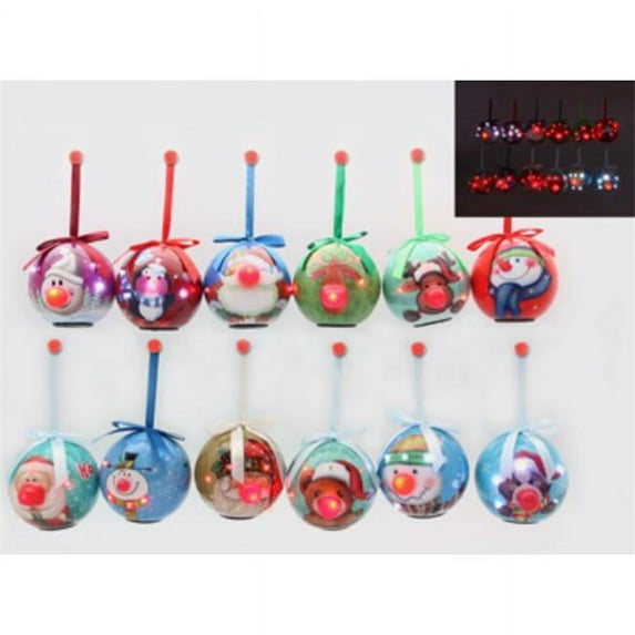 Youngs 96330 Blinking Ornament with LED Lights, Assorted Color - 12 Piece