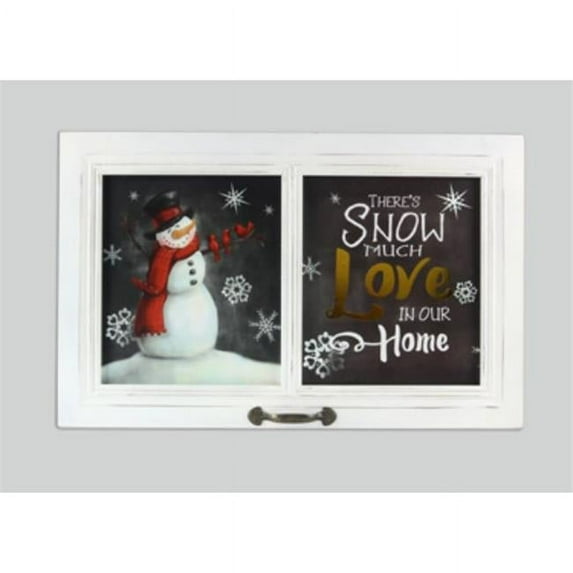 Youngs 97500 Wood Snowman Love Wall Window