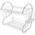 thumbnail image 1 of Youngshion Durable Stainless Steel Dish Drying Rack for Kitchen Counter, Large Capacity 2-Tier Dish Rack with Utensil Holder and Drain Board 15.7 x 9.7 x 14.6 inch, 1 of 9