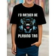 thumbnail image 1 of Youngsters' Hip Hop Gorilla Graphic T-Shirt - "I'd Rather Be Playing Tag" Design, Black Knit Fabric, Lightweight & Comfortable for Summer Fun, Parties, Outdoor Activities & Casual Wear, 1 of 8