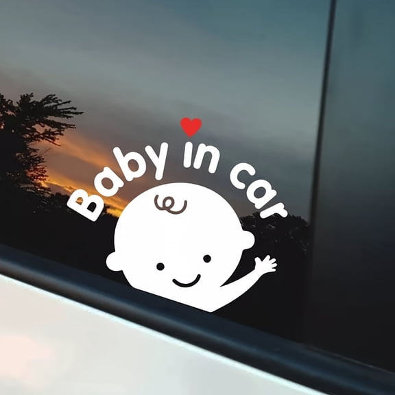 Youngsters In Car Cartoon Glass Car Windshield Sticker Cute Waterproof Car Decal