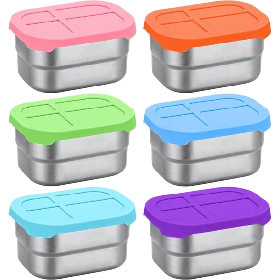 Youngsters Snack Containers Stainless Steel, Leakproof Silicone Lids ...