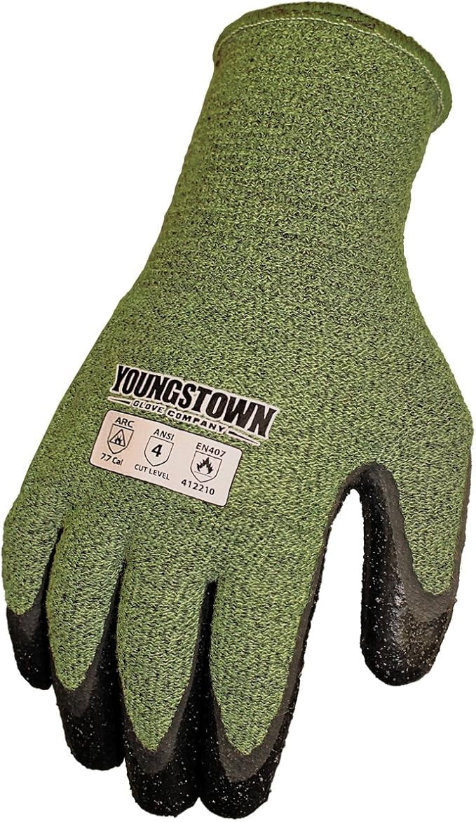 Youngstown Glove Company unisex adult cut resistant safety gloves, Multicolored, Large US,Green